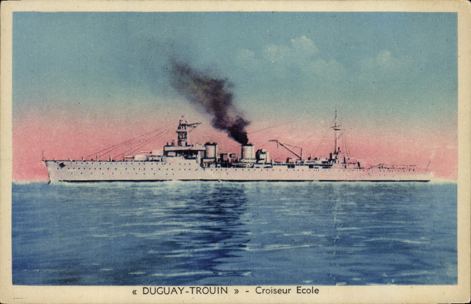 VINTAGE POSTCARD Boat War Duguay Trouin Cruiser school