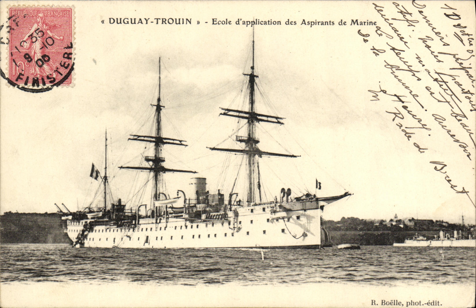 VINTAGE POSTCARD Boat War Duguay TRouin School D application of the candidates of Navy