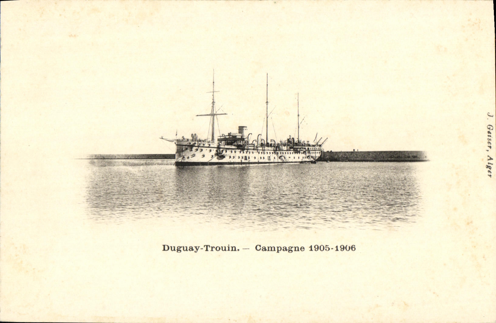 Campana de comercializacion de Duguay Trouin de la guerra del barco de la POSTAL de la VENDIMIA 1905 1906