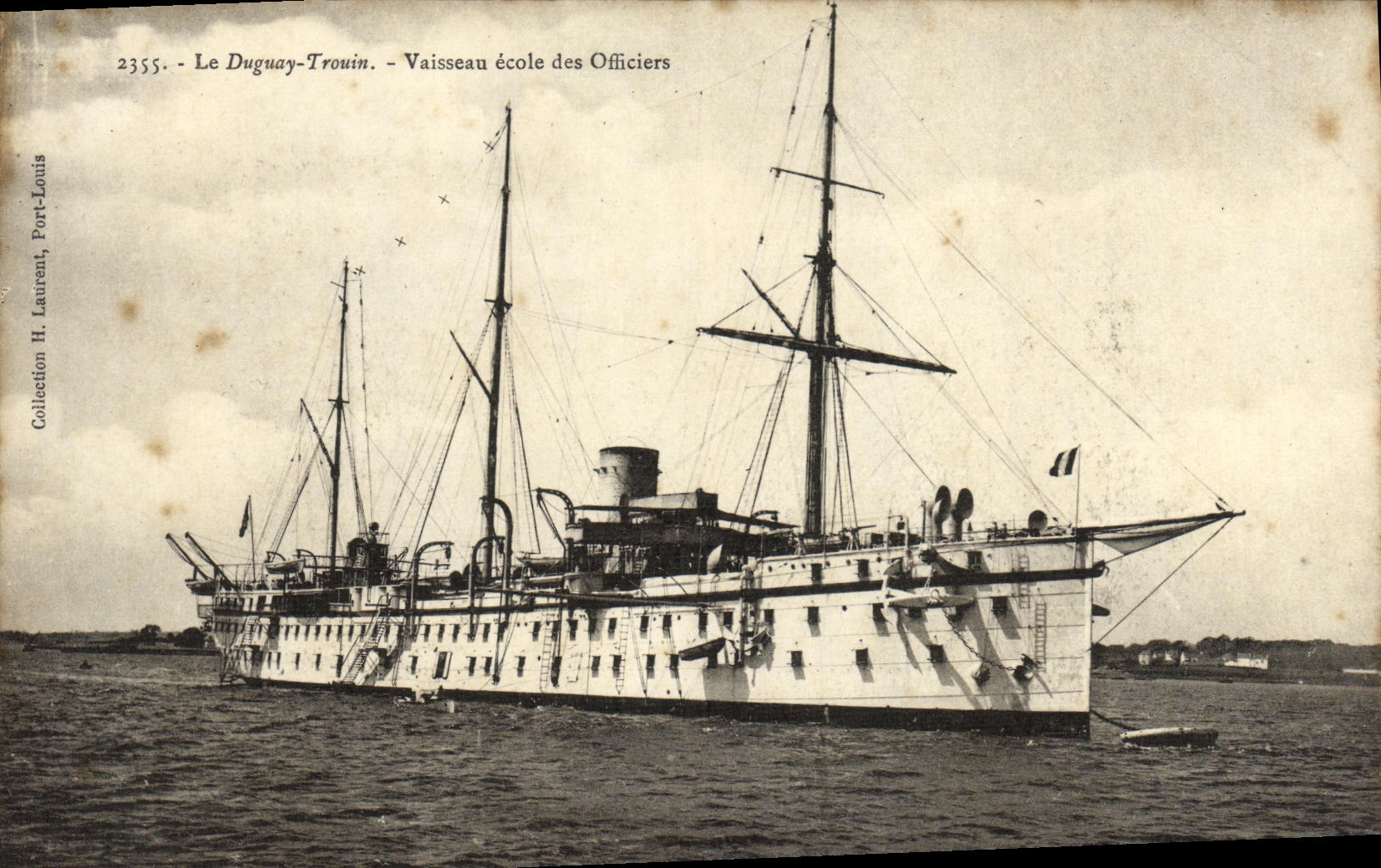 VINTAGE POSTCARD Boat War Duguay Trouin Vessel school of the officers