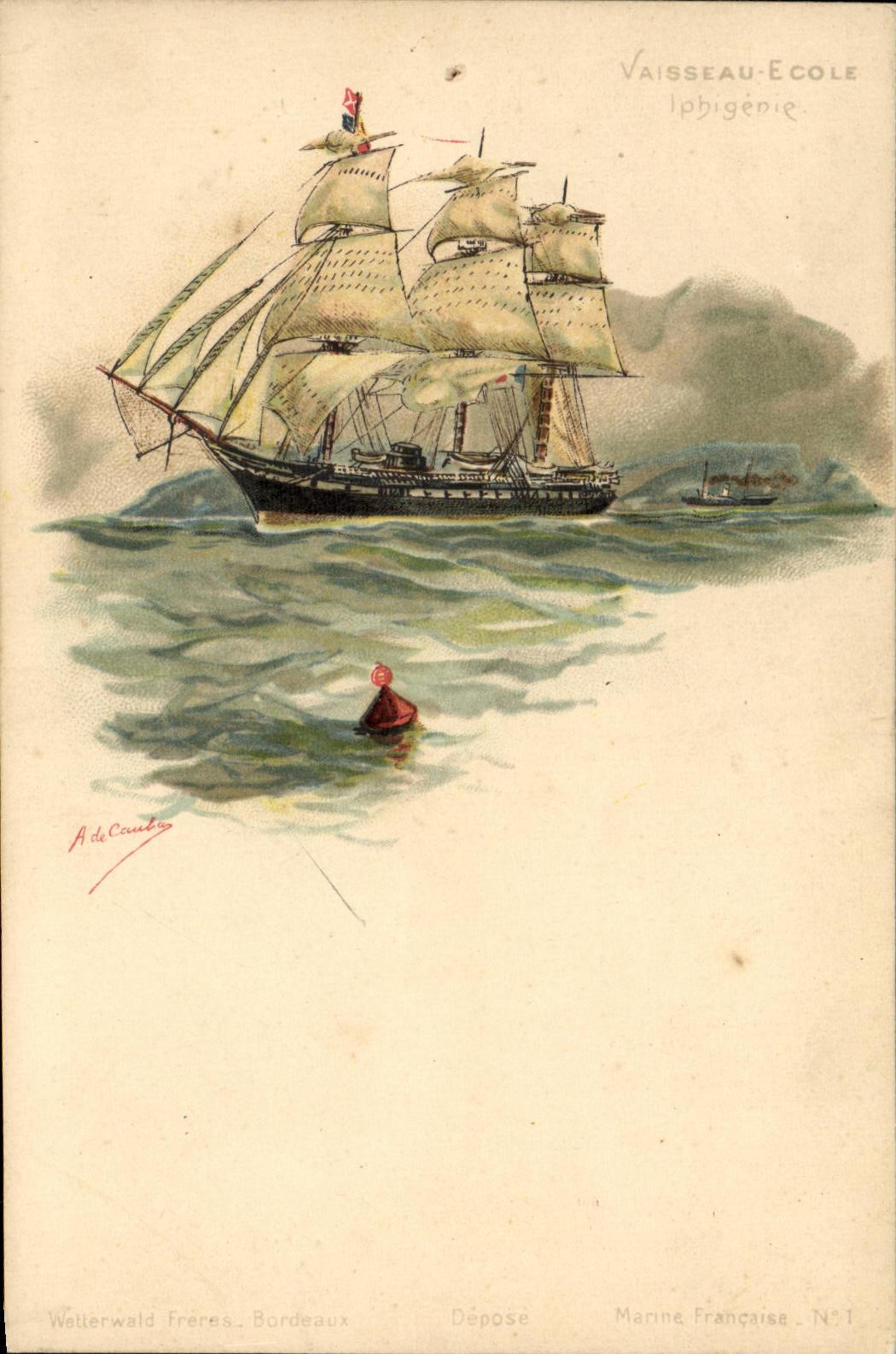 CPA Bateau Vaisseau Ecole Iphigenie 
