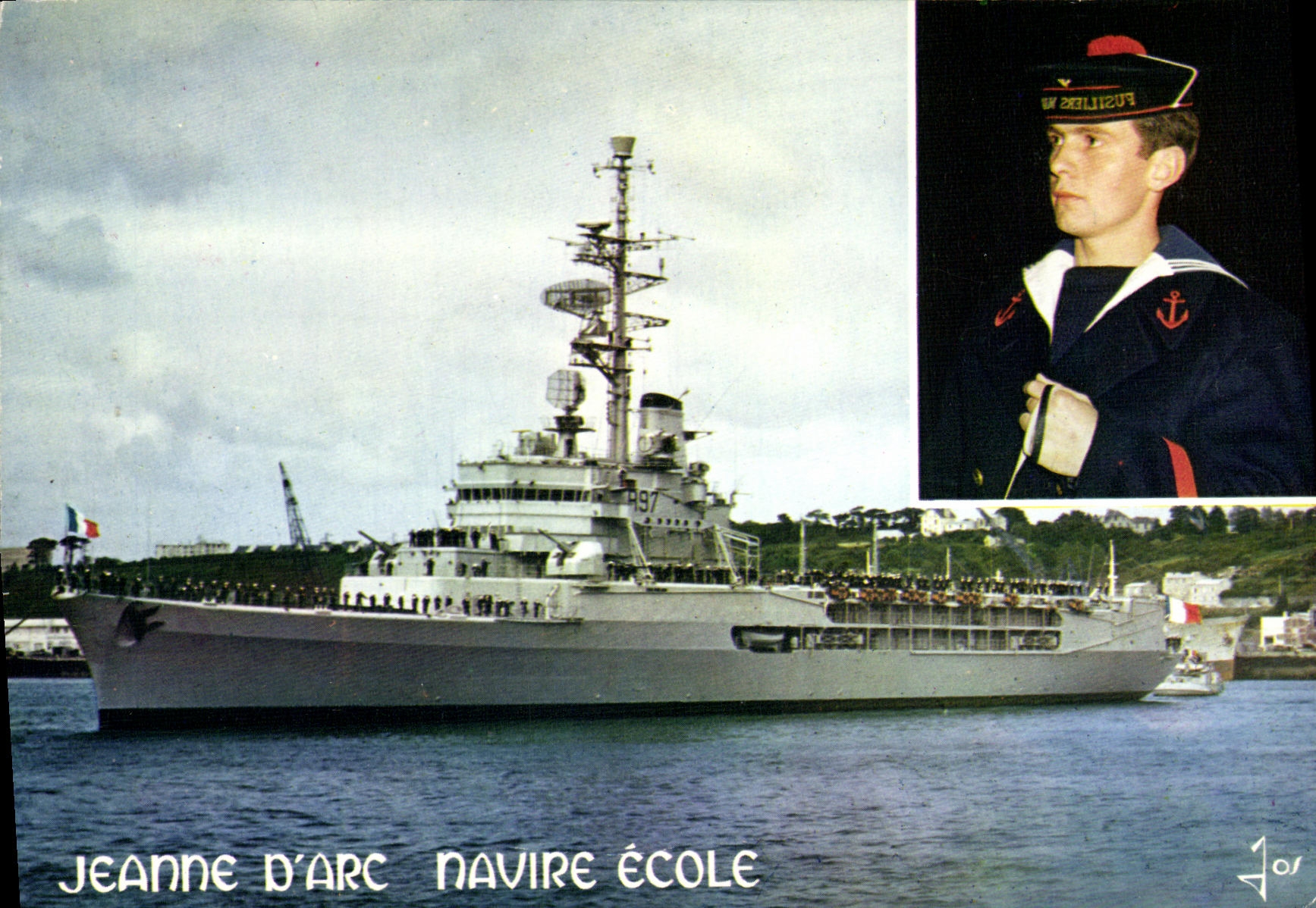 MODERN CARD Boat War Cruiser School Jeanne D Marine arc