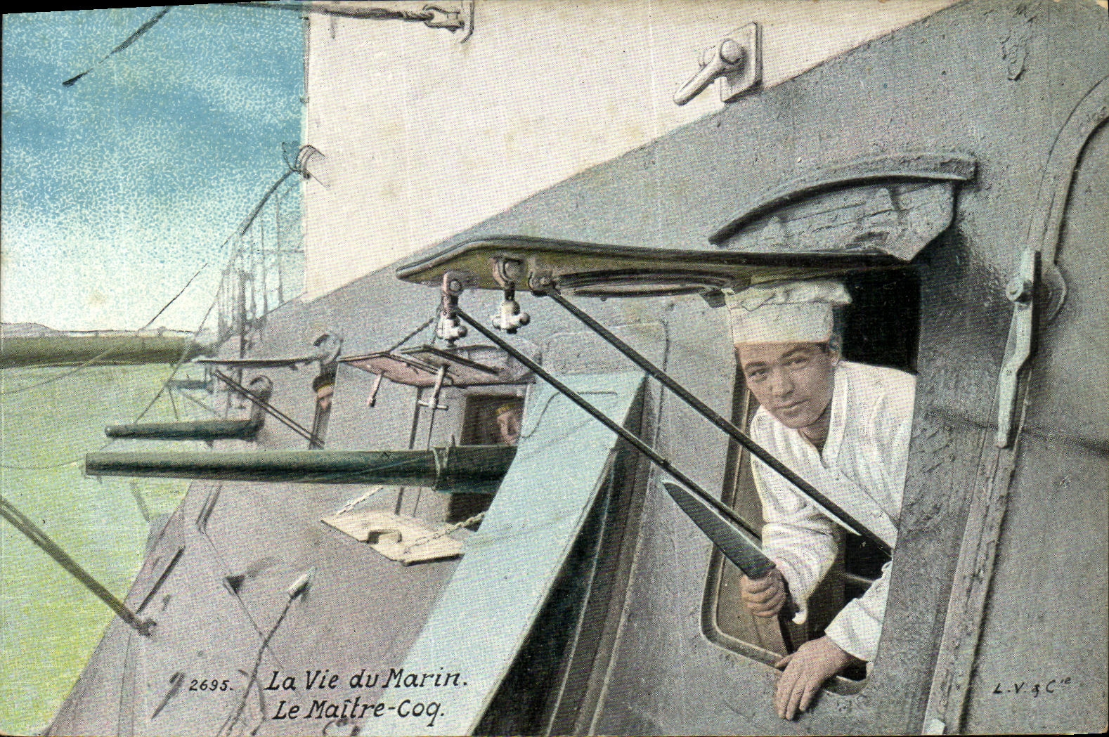 VINTAGE POSTCARD Boat life of the sailor Lemaitre cock Cook