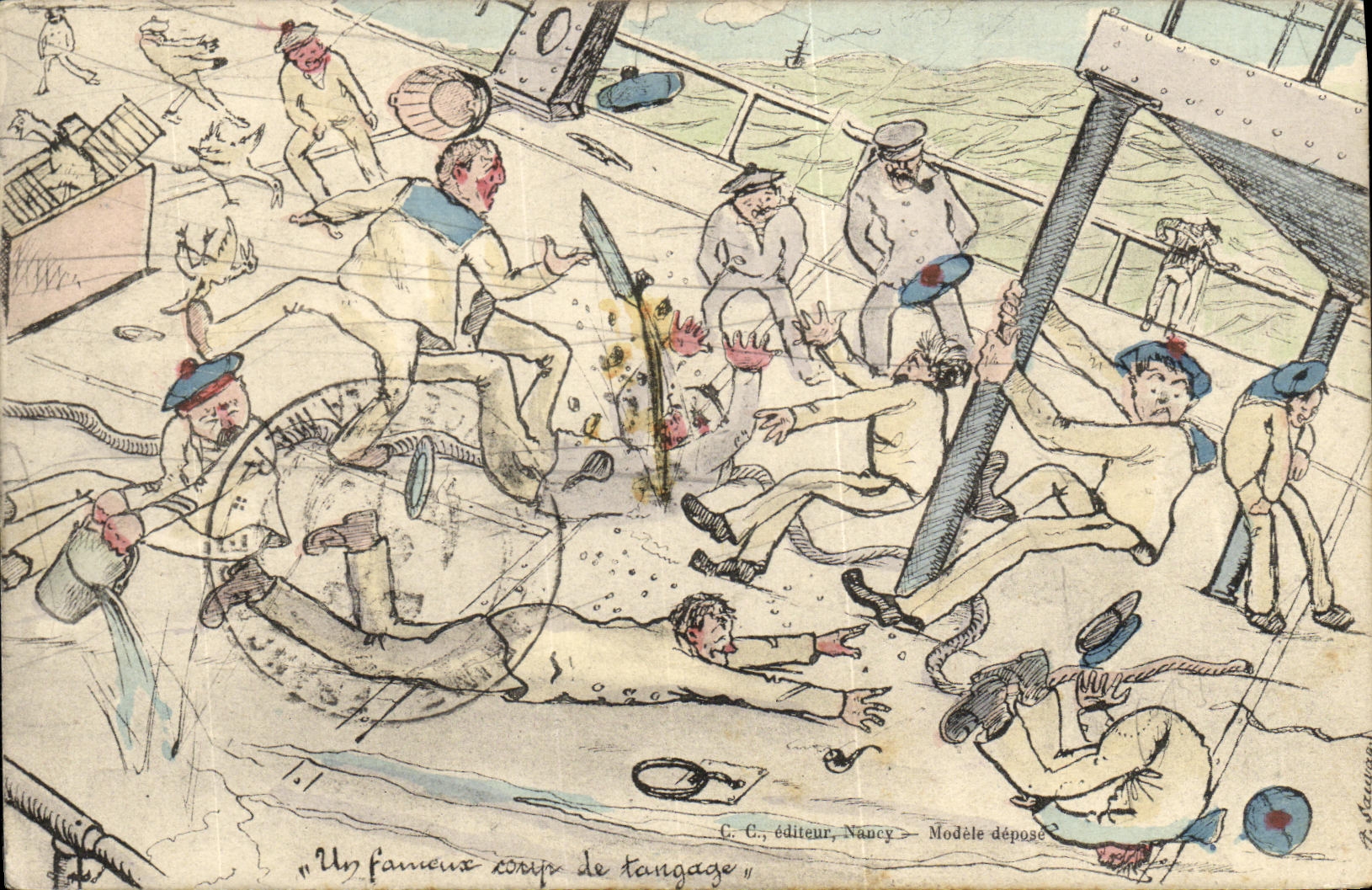 VINTAGE POSTCARD Boat a famous pitch