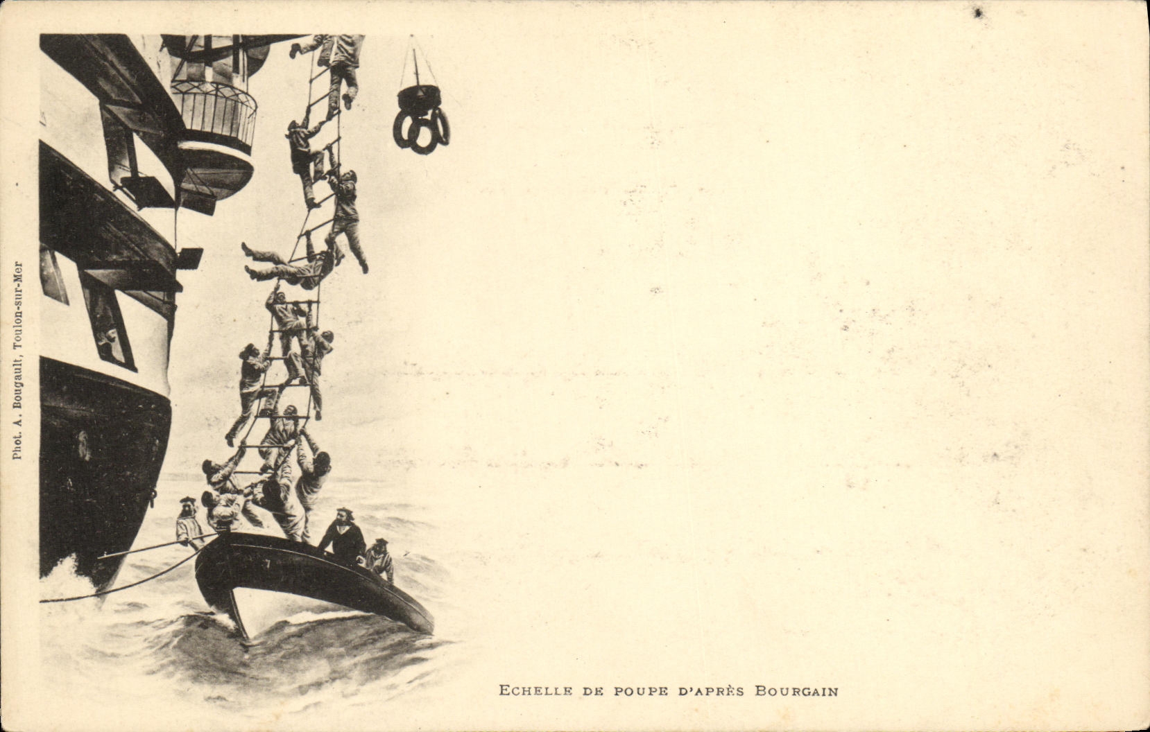 VINTAGE POSTCARD Boat Scale of poop D after Bourgain