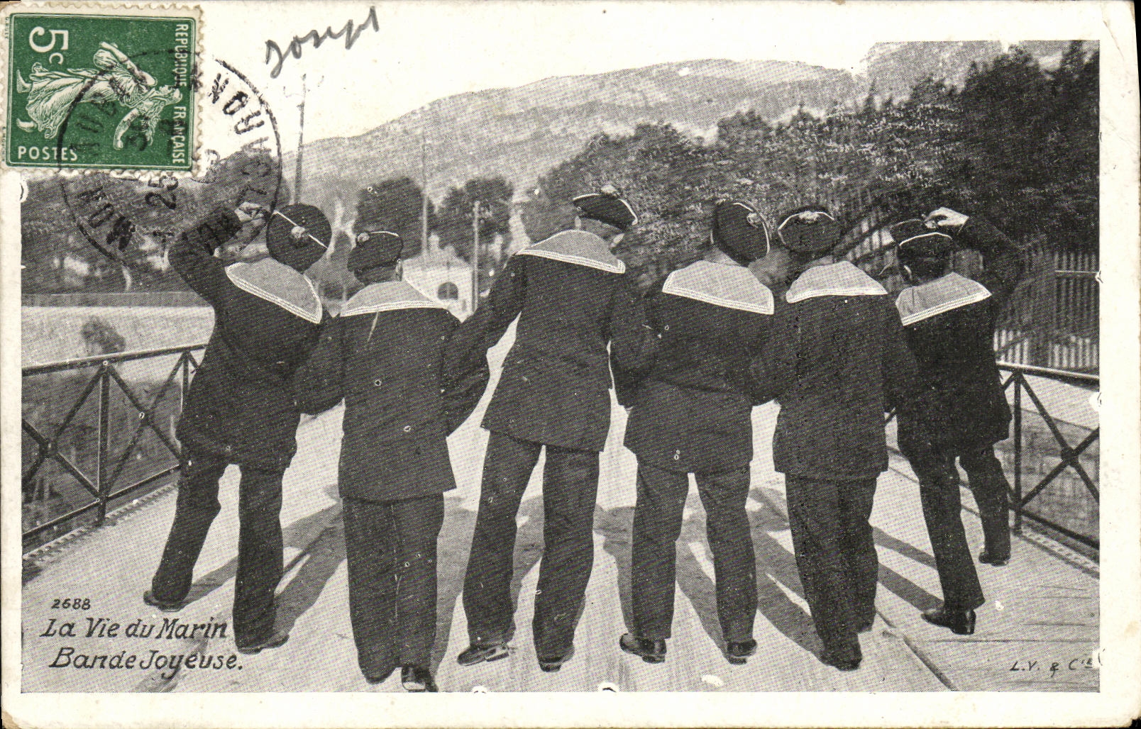 VINTAGE POSTCARD Bateau War the life of the sailor Bandages merry