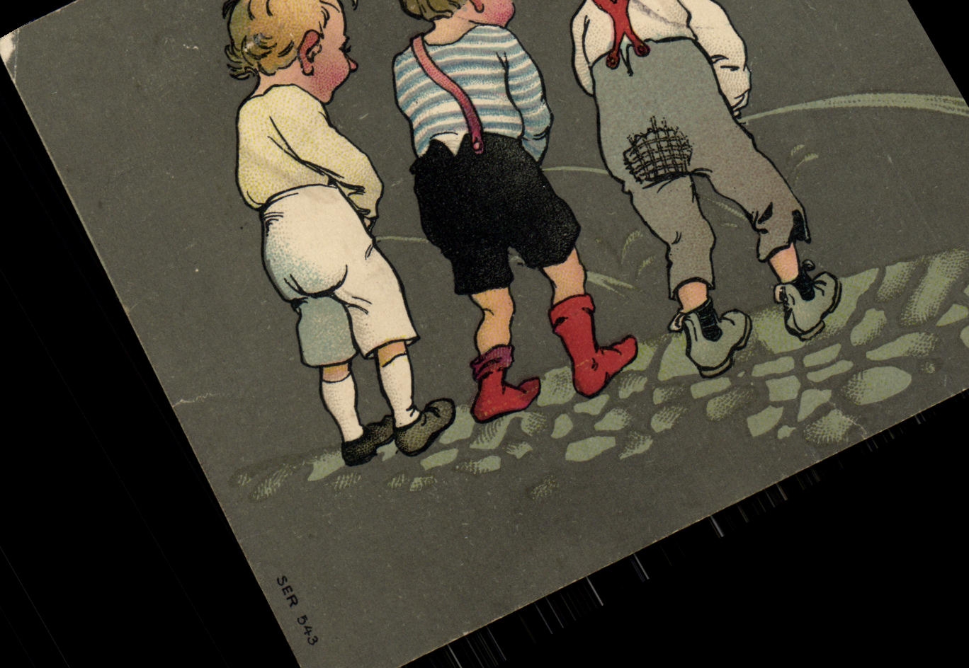 VINTAGE POSTCARD Fantasy Children making wee