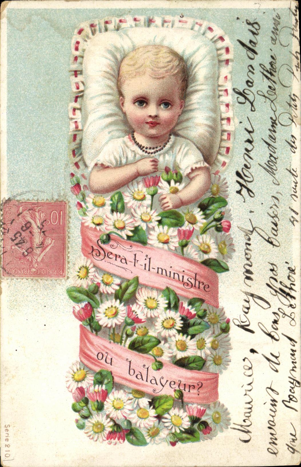 VINTAGE POSTCARD Fantaisie Child Will be T it minister or sweeping