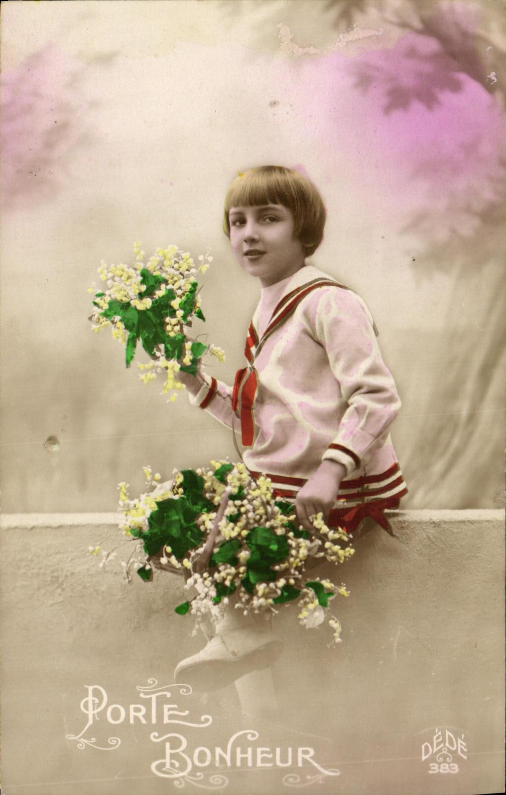 VINTAGE POSTCARD Fantaisie Child Carries happiness