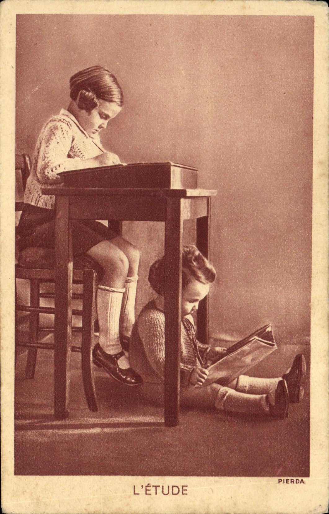 VINTAGE POSTCARD Fantasy Children L study