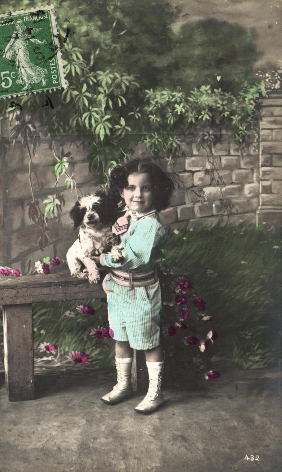 CPA Fantaisie Enfant et chien 