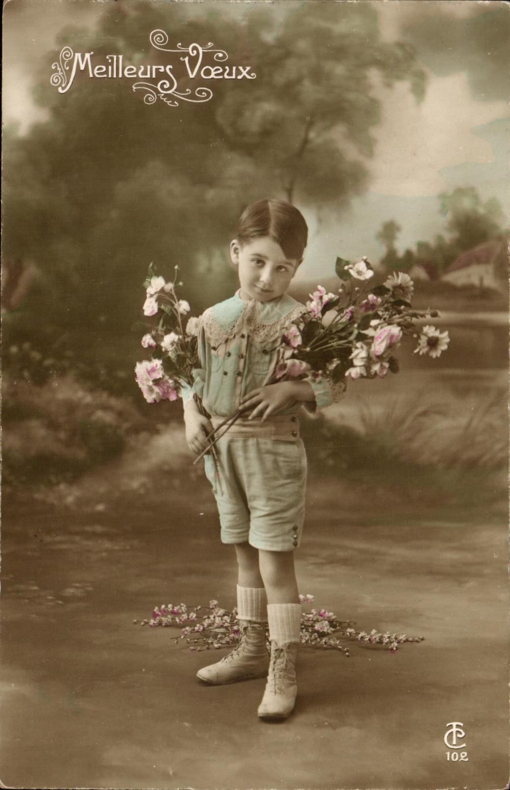 VINTAGE POSTCARD Fantasy Child Better wishes