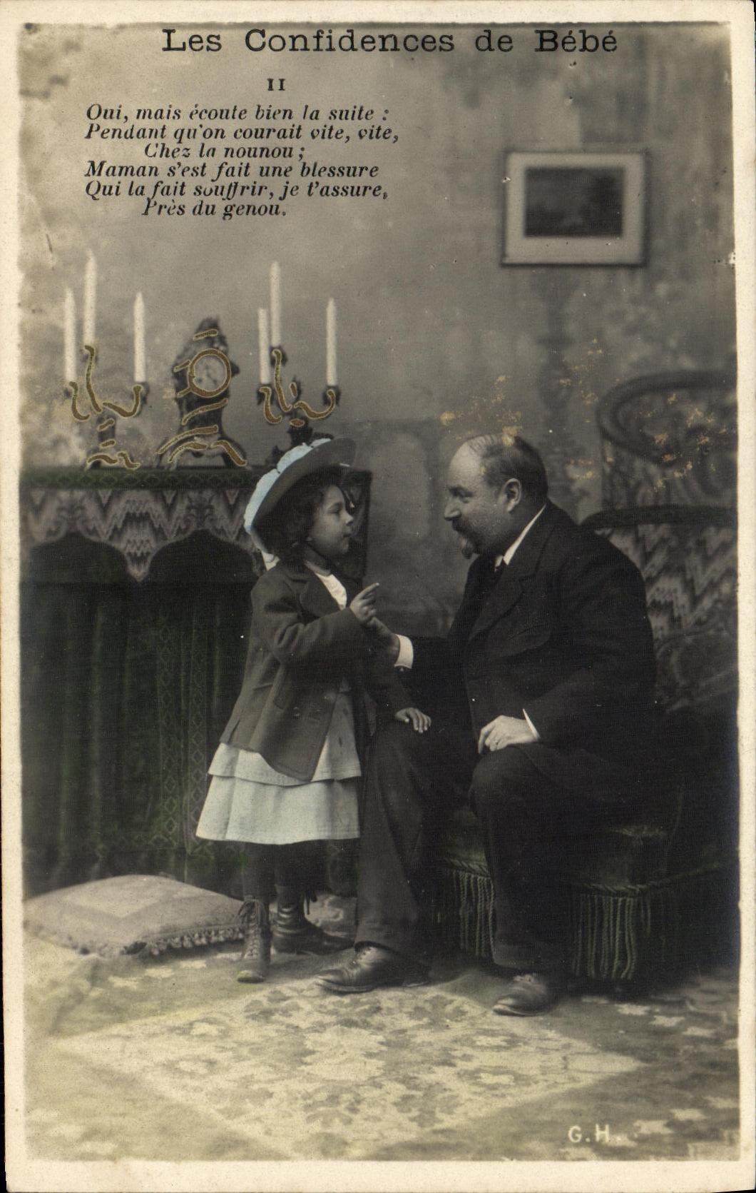 CPA Fantaisie Enfant Les confidences de bebe