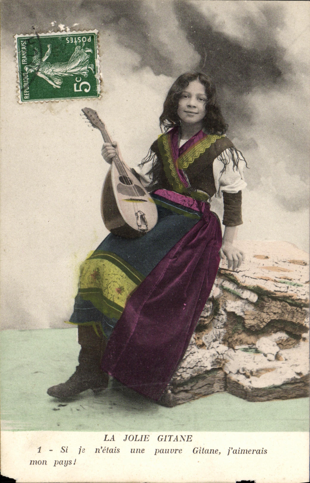 CPA Fantaisie Femme La jolie gitane 