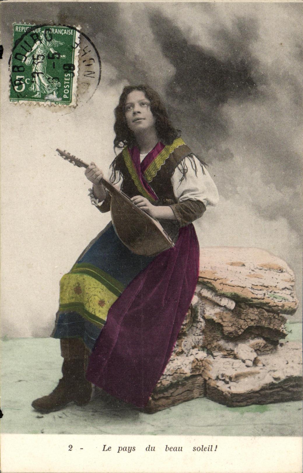 CPA Fantaisie Femme La jolie gitane 