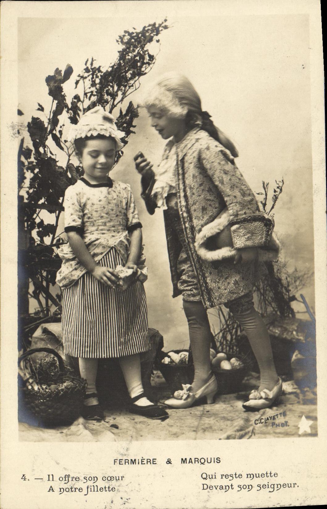 CPA Fantaisie Enfant Fermiere et marquis 