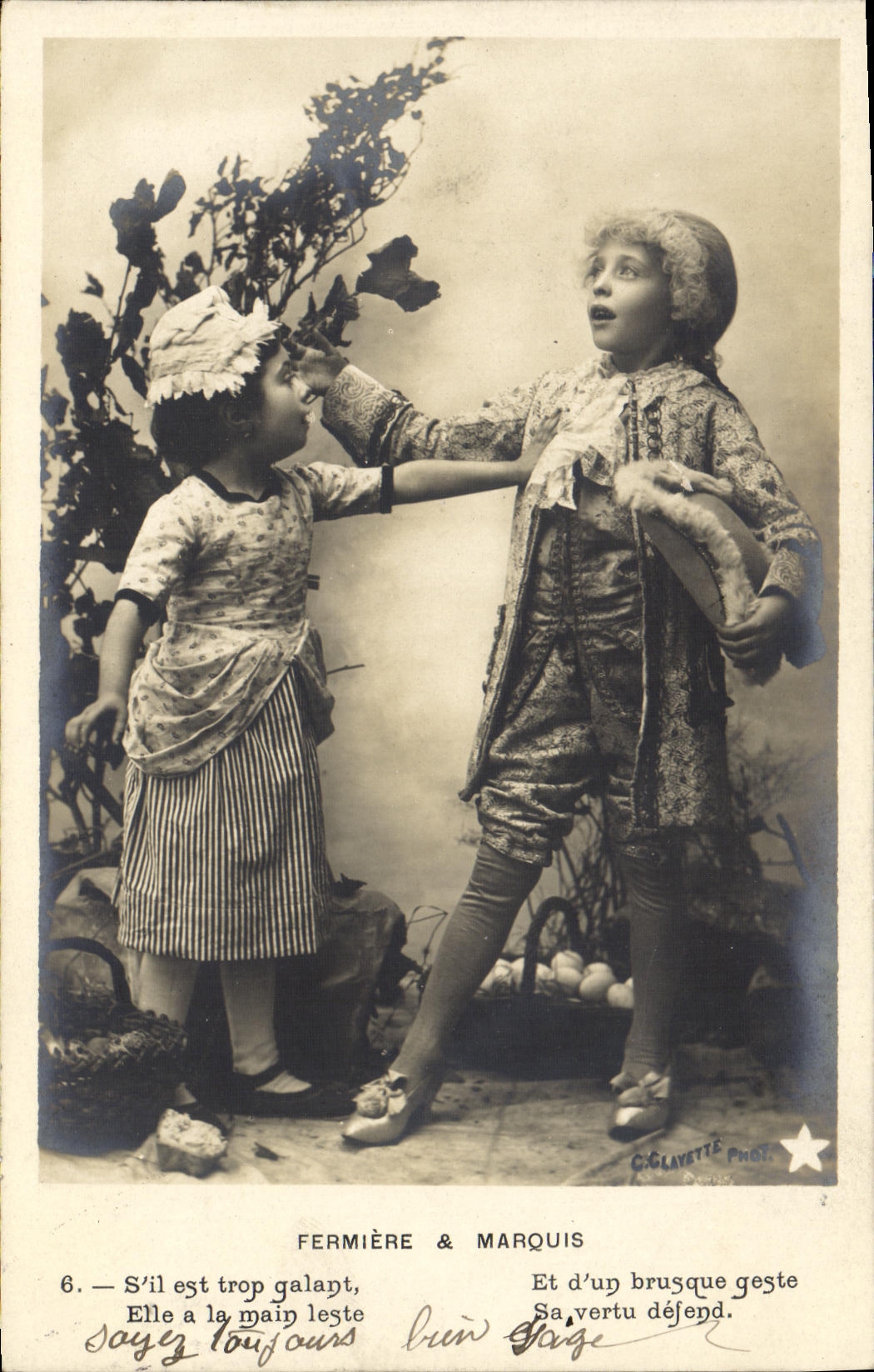 CPA Fantaisie Enfant Fermiere et marquis 