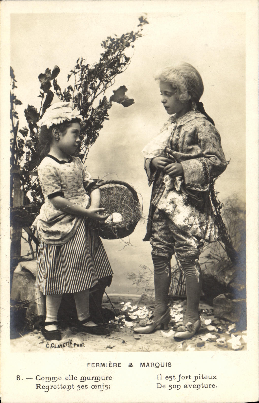 CPA Fantaisie Enfant Fermiere et marquis 