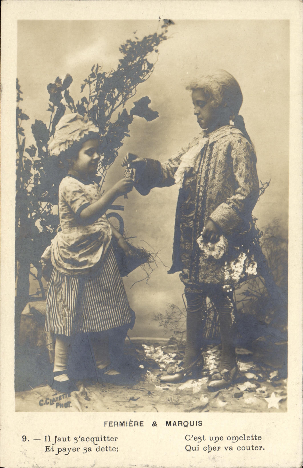 CPA Fantaisie Enfant Fermiere et marquis 