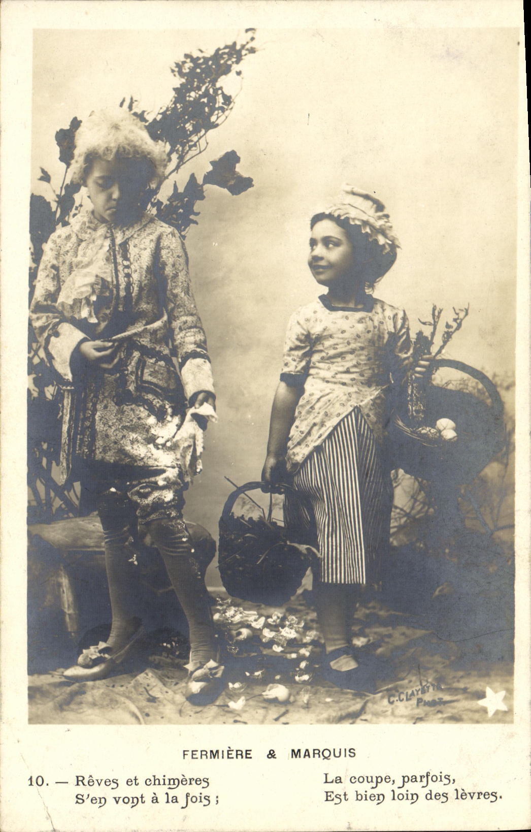 CPA Fantaisie Enfant Fermiere et marquis 