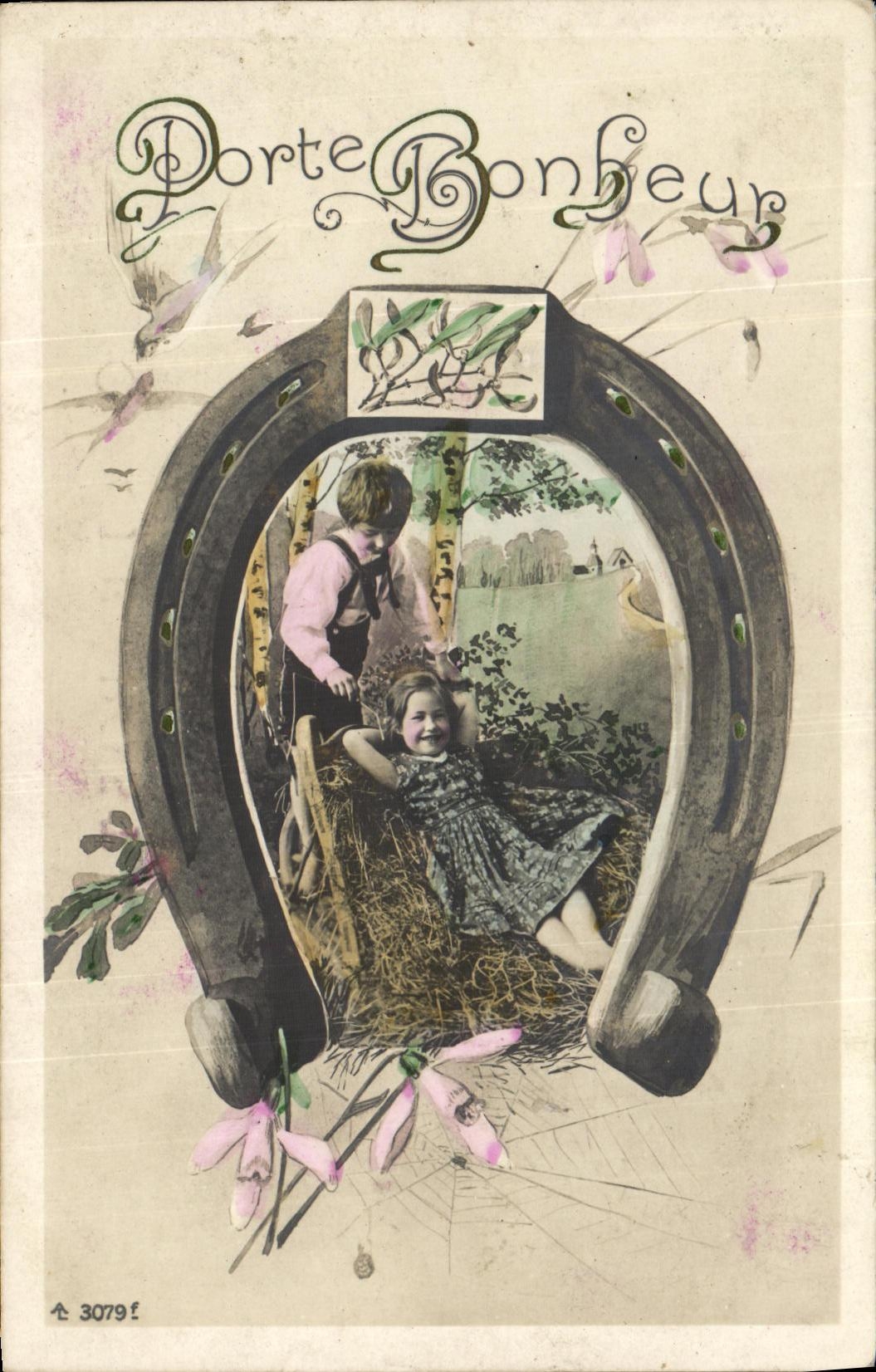 VINTAGE POSTCARD Fantaisie Children Iron has cheavl