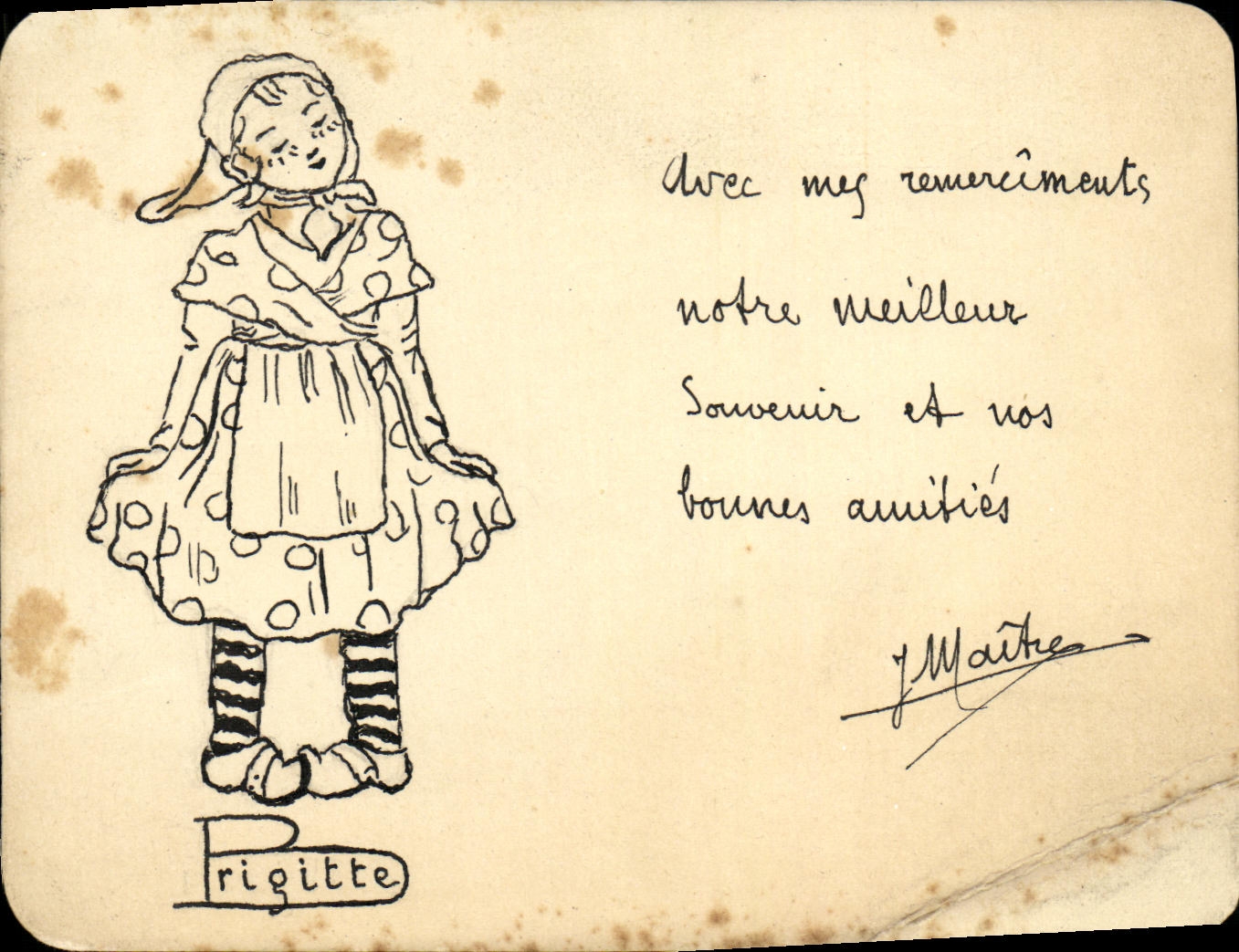 VINTAGE POSTCARD Fantasy Child Brigitte