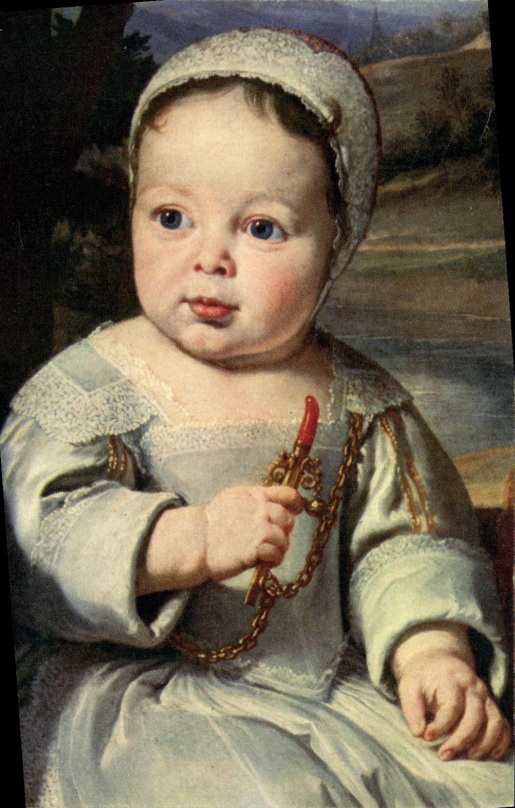 MODERN CARD Fantasy Child Philippe de Champaigne children of Montmort Rheims Museum of Beautiful arts