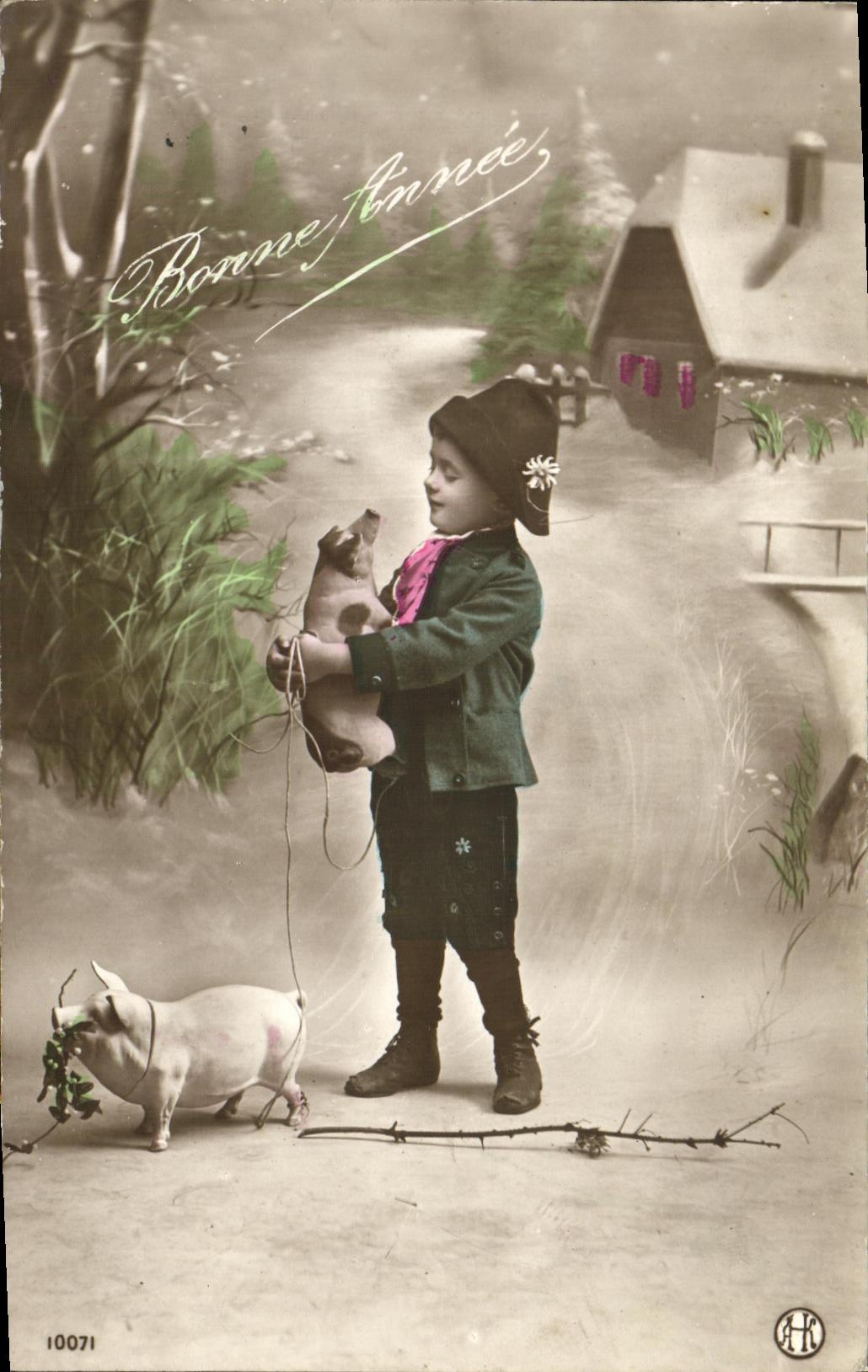 CPA Fantaisie Enfant Cochons