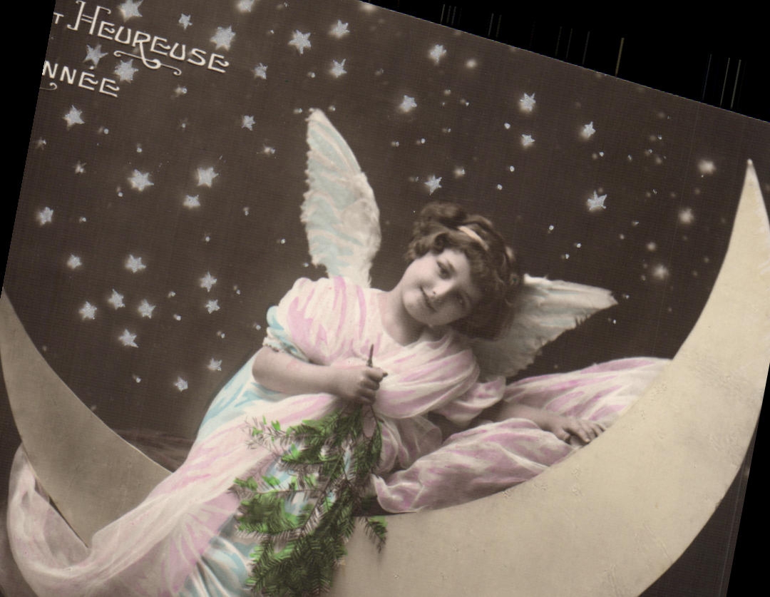 CPA Fantaisie Enfant Ange Lune