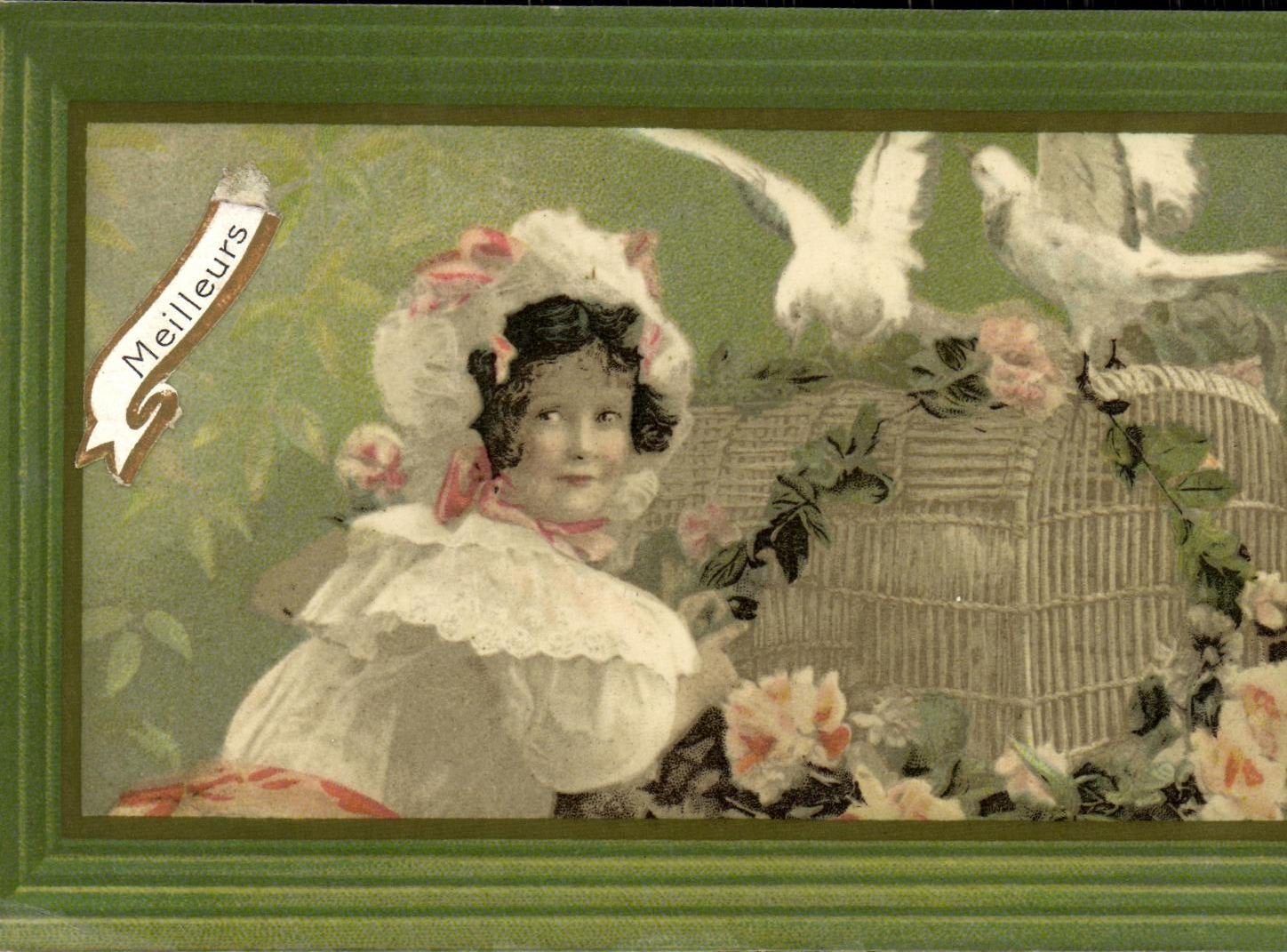 CPA Fantaisie Enfant oiseaux