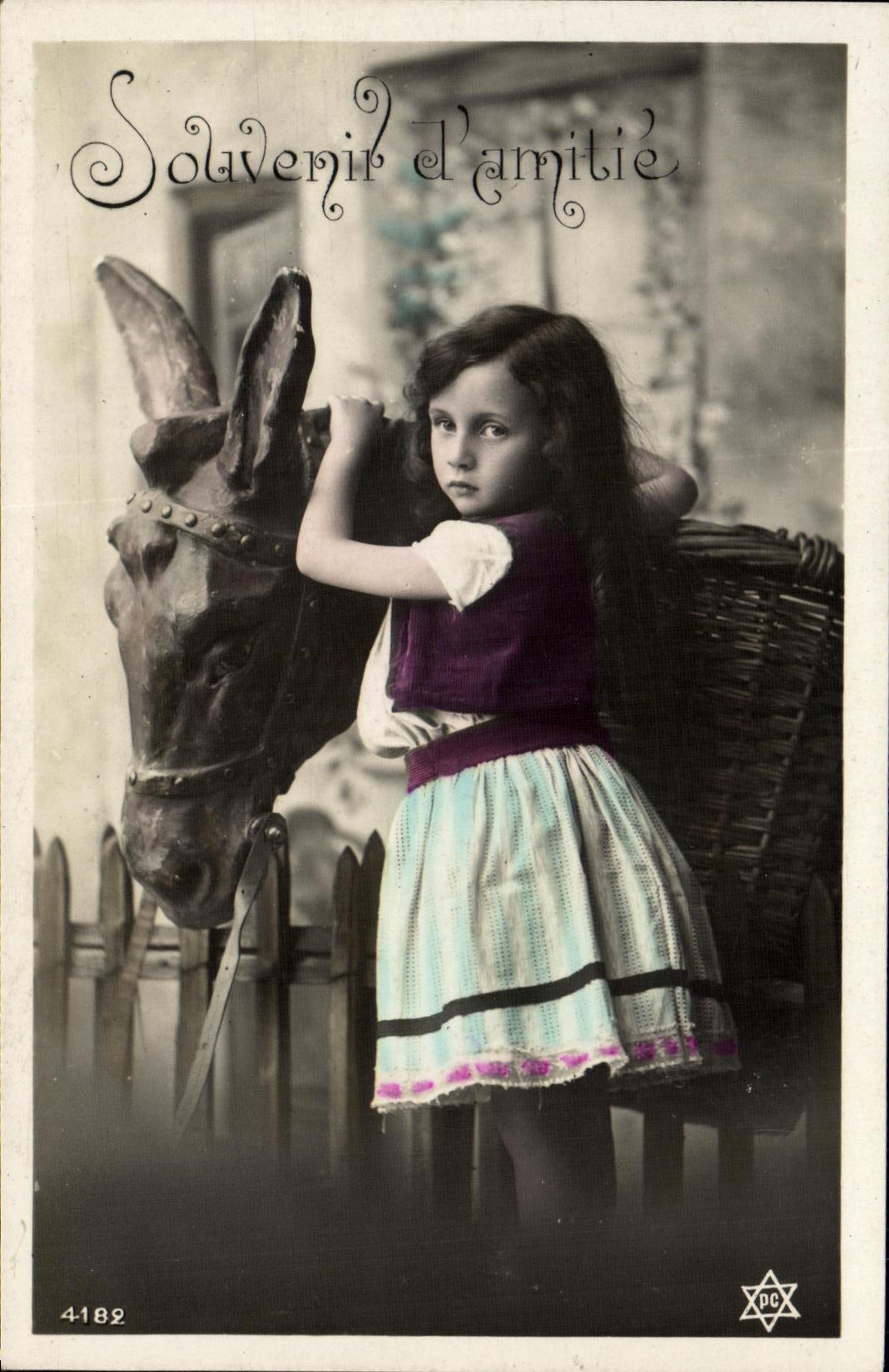 VINTAGE POSTCARD Fantasy Child and ass
