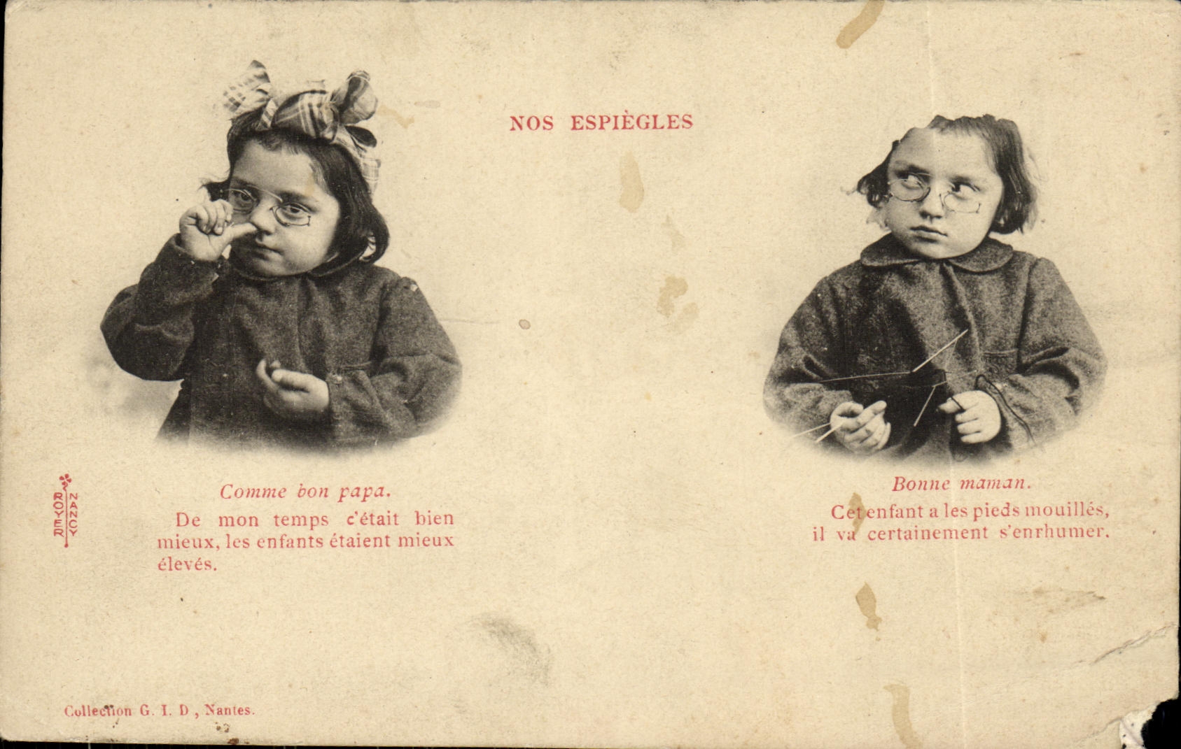 VINTAGE POSTCARD Fantasy Children Our mischievous