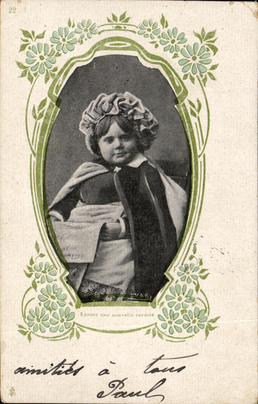 VINTAGE POSTCARD Fantasy Child Still a new carrot