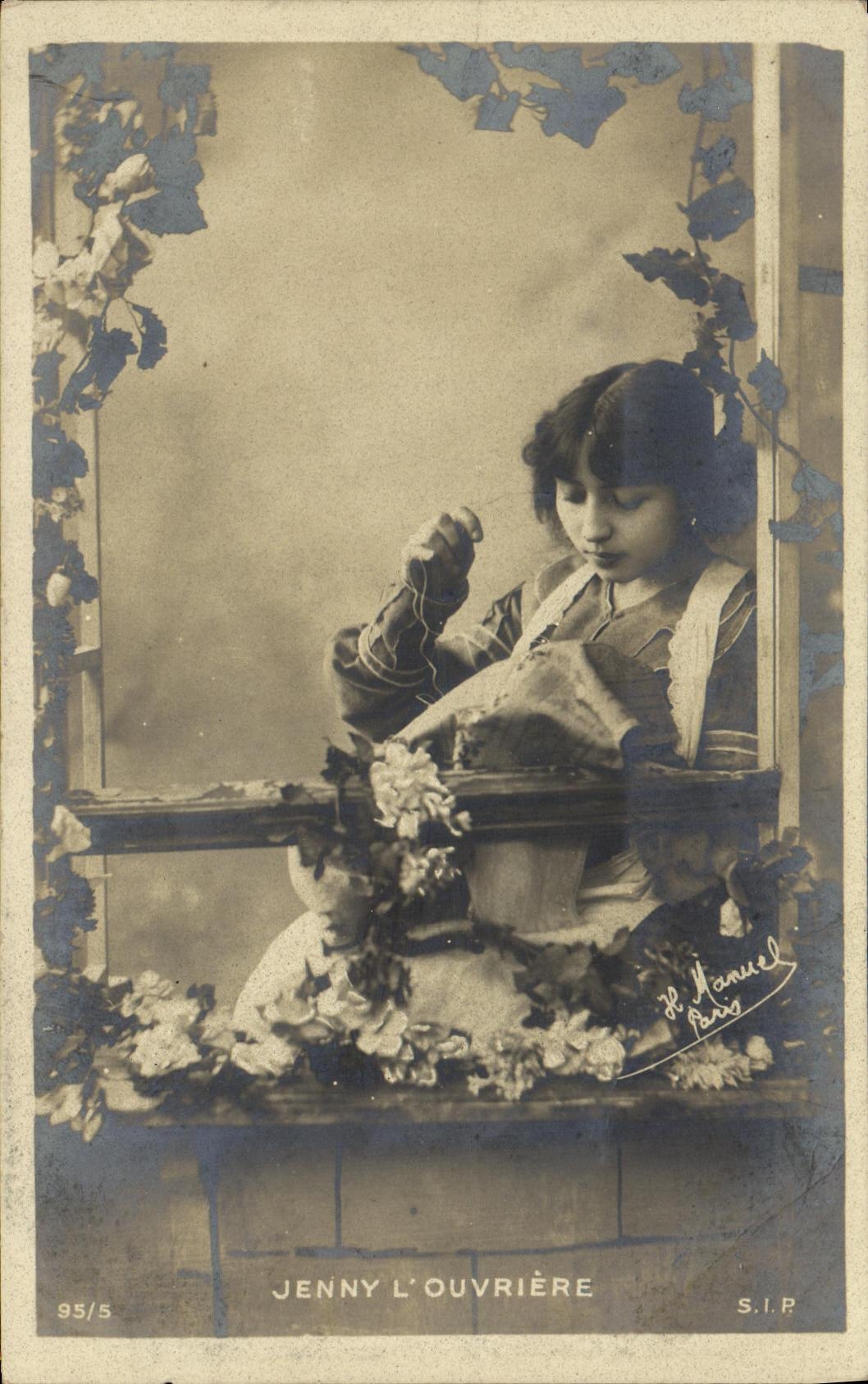VINTAGE POSTCARD Fantasy Child working Jenny L
