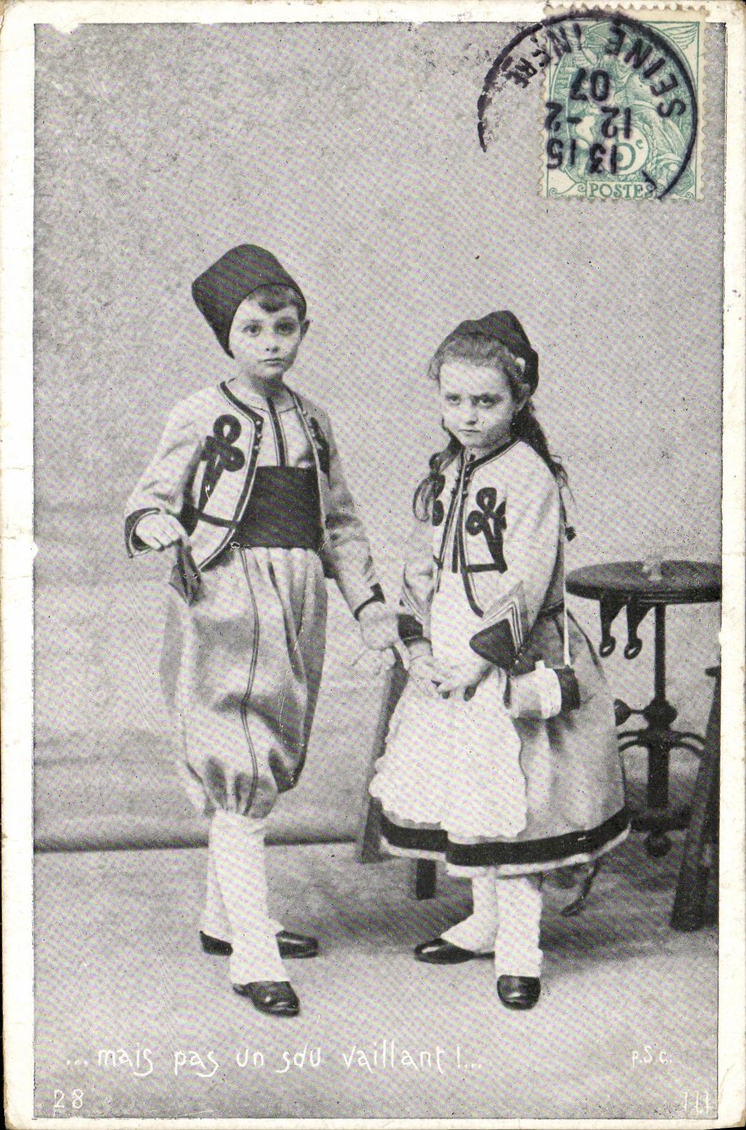 VINTAGE POSTCARD Fantasy Children But not a valiant penny Folklore