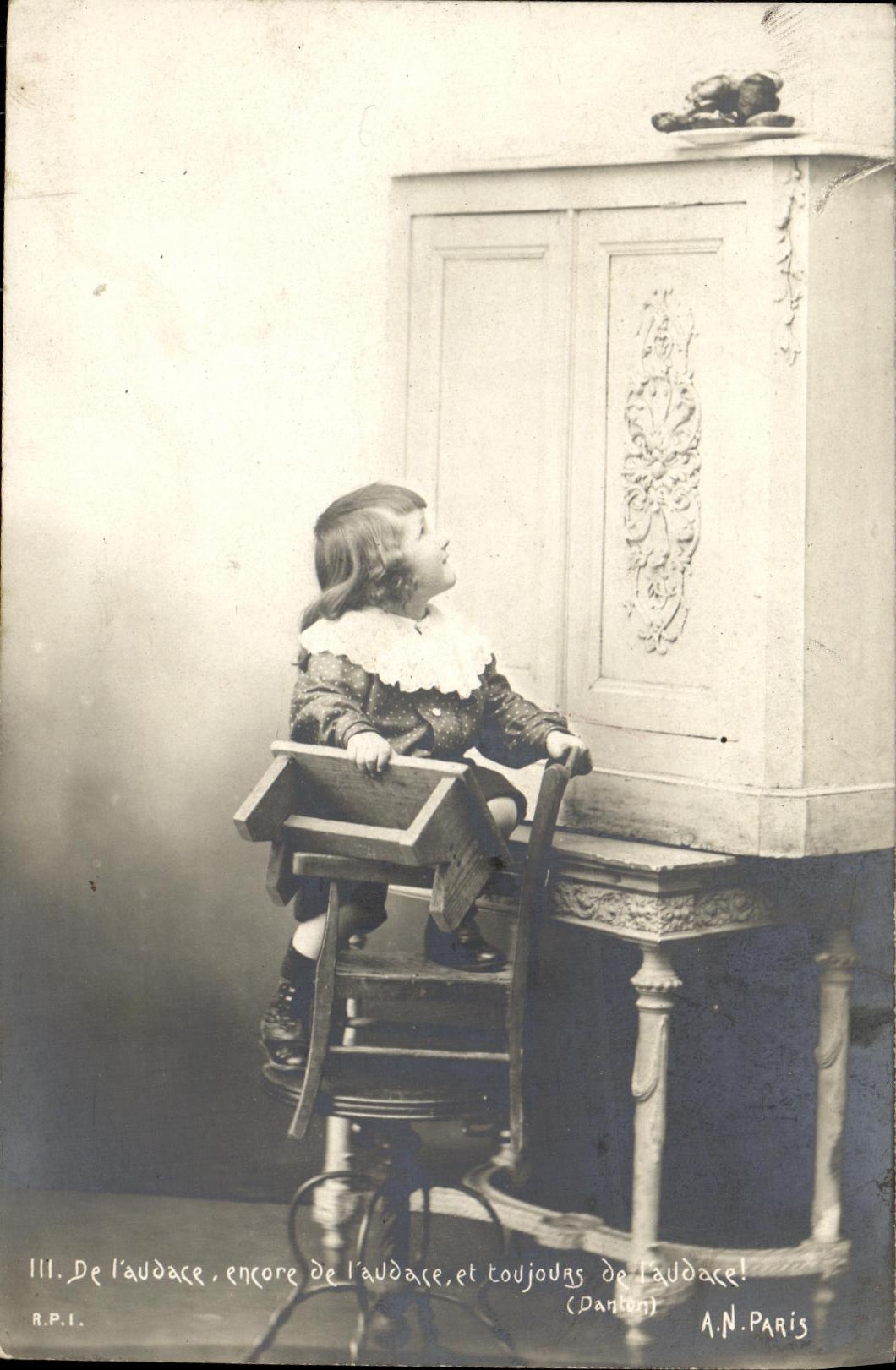 VINTAGE POSTCARD Fantasy Child Of L audacity still of L audacity and always of L Danton audacity