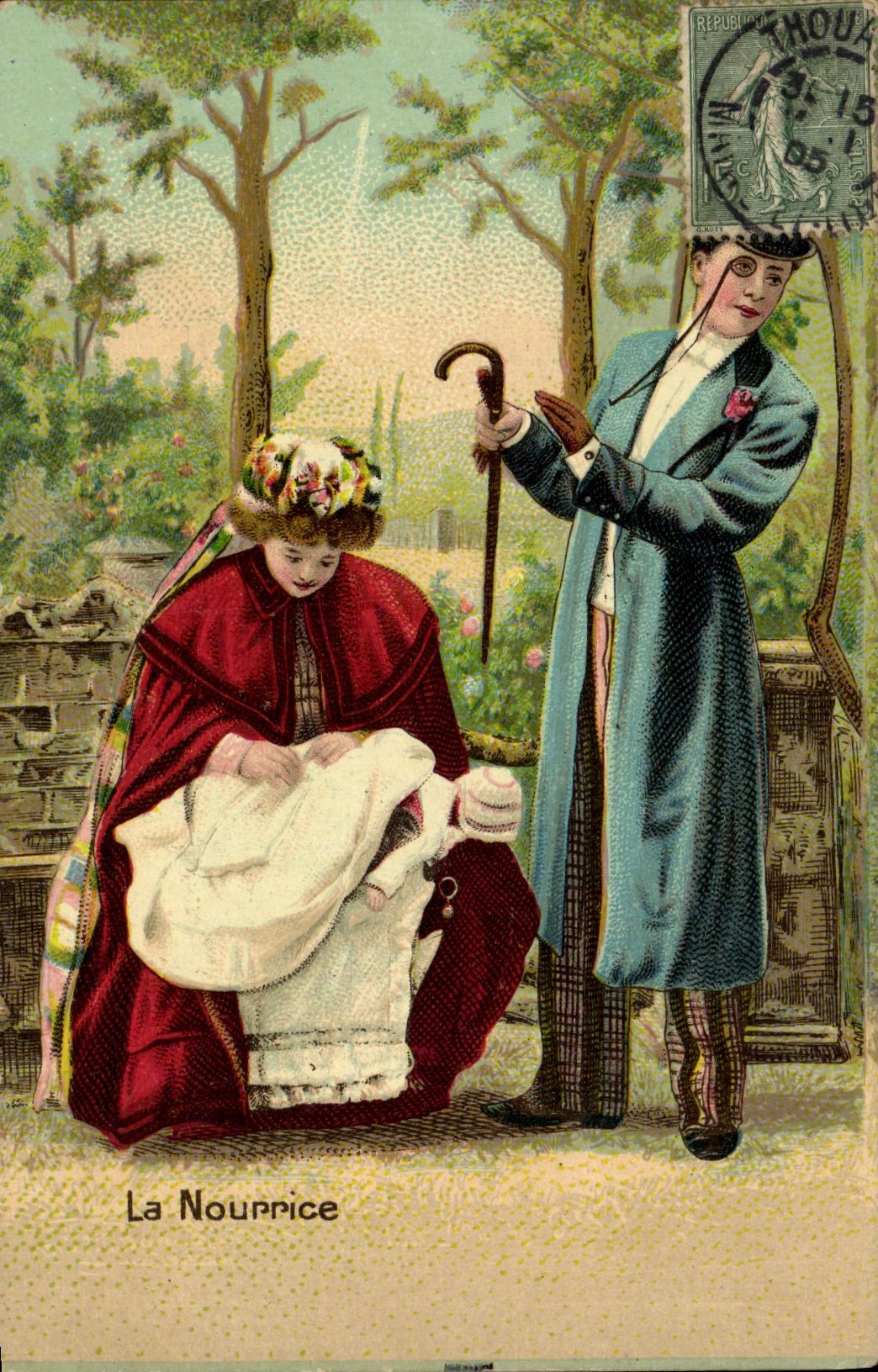 CPA Fantaisie Enfant La nourrice FEmme