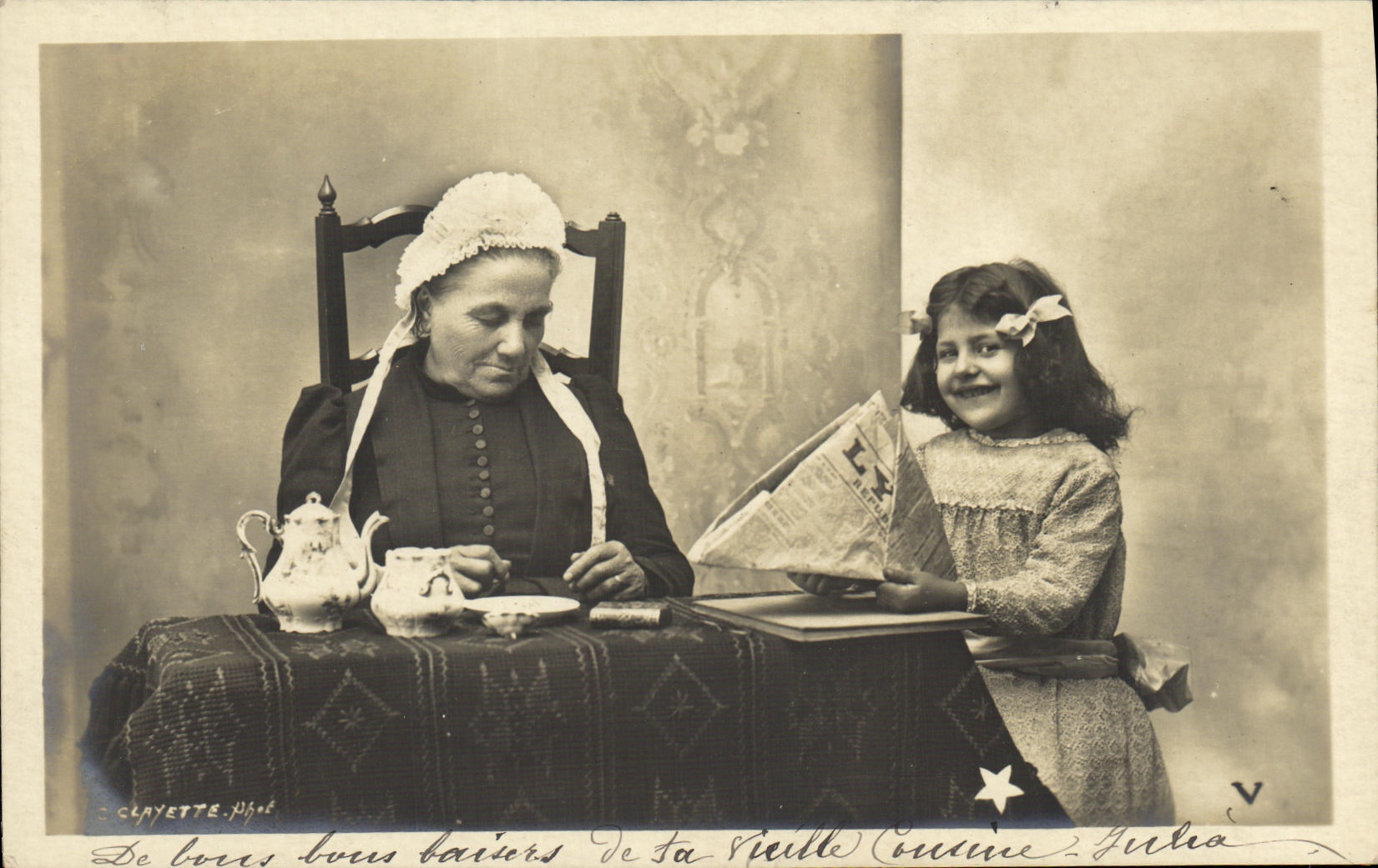 CPA Fantaisie Enfant et grand mere