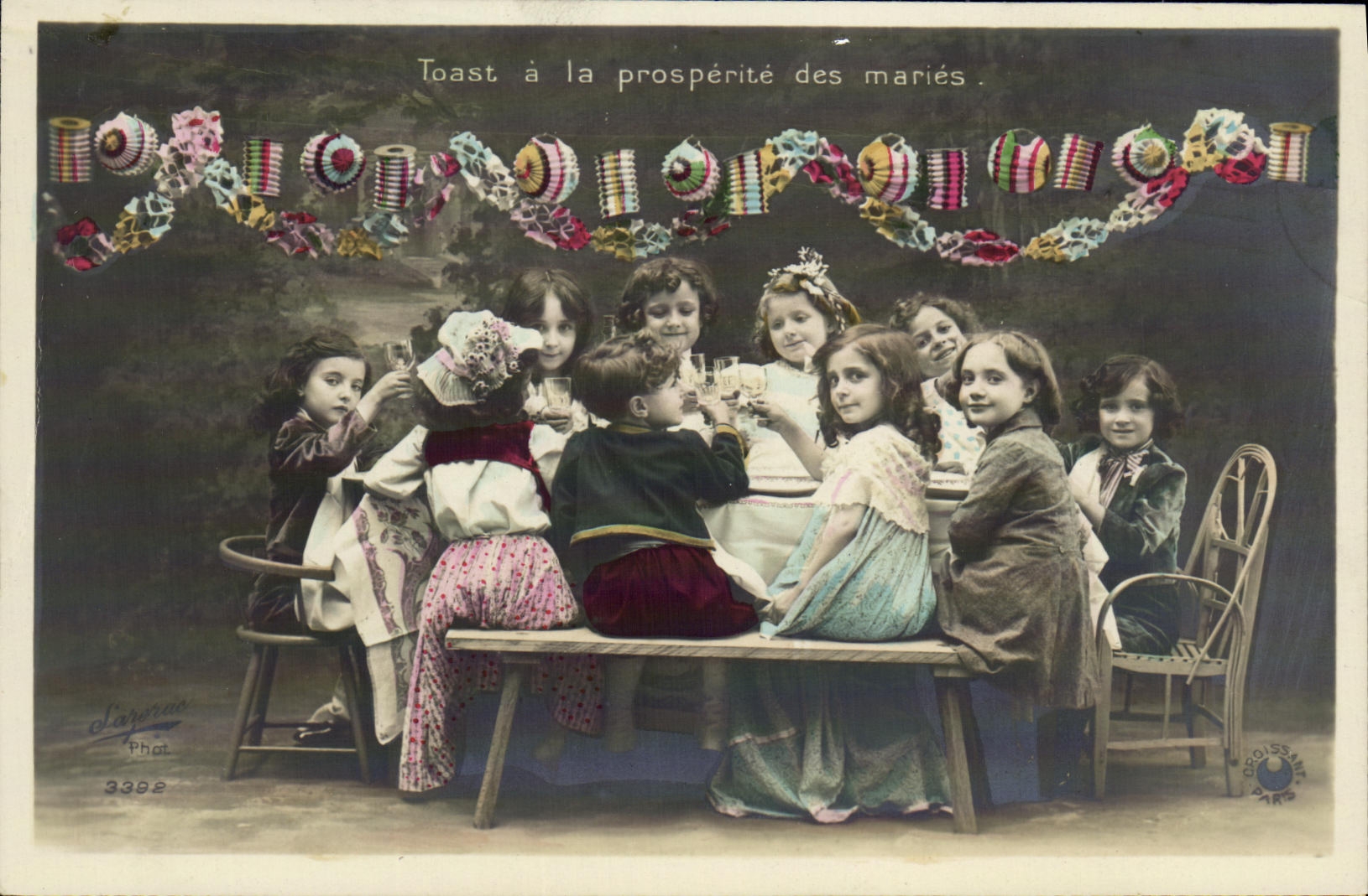 VINTAGE POSTCARD Fantaisie Children With the prosperity of marry Mariage