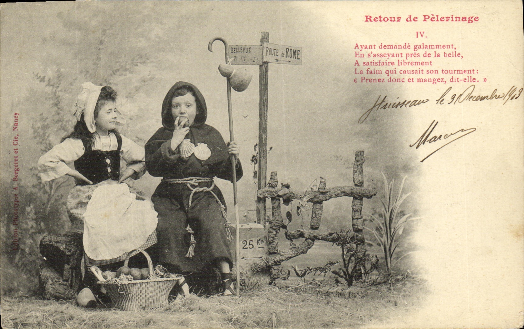 CPA Fantaisie Enfant Retour de pelerinage Moine