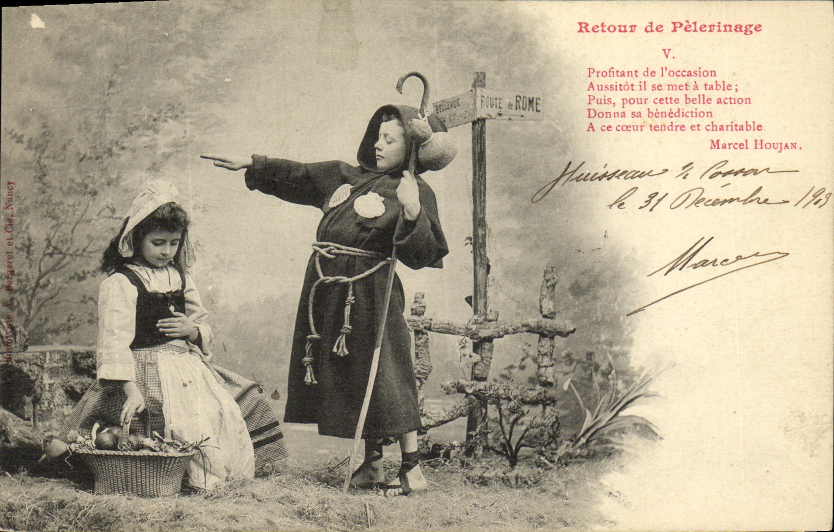 CPA Fantaisie Enfant Retour de pelerinage Moine