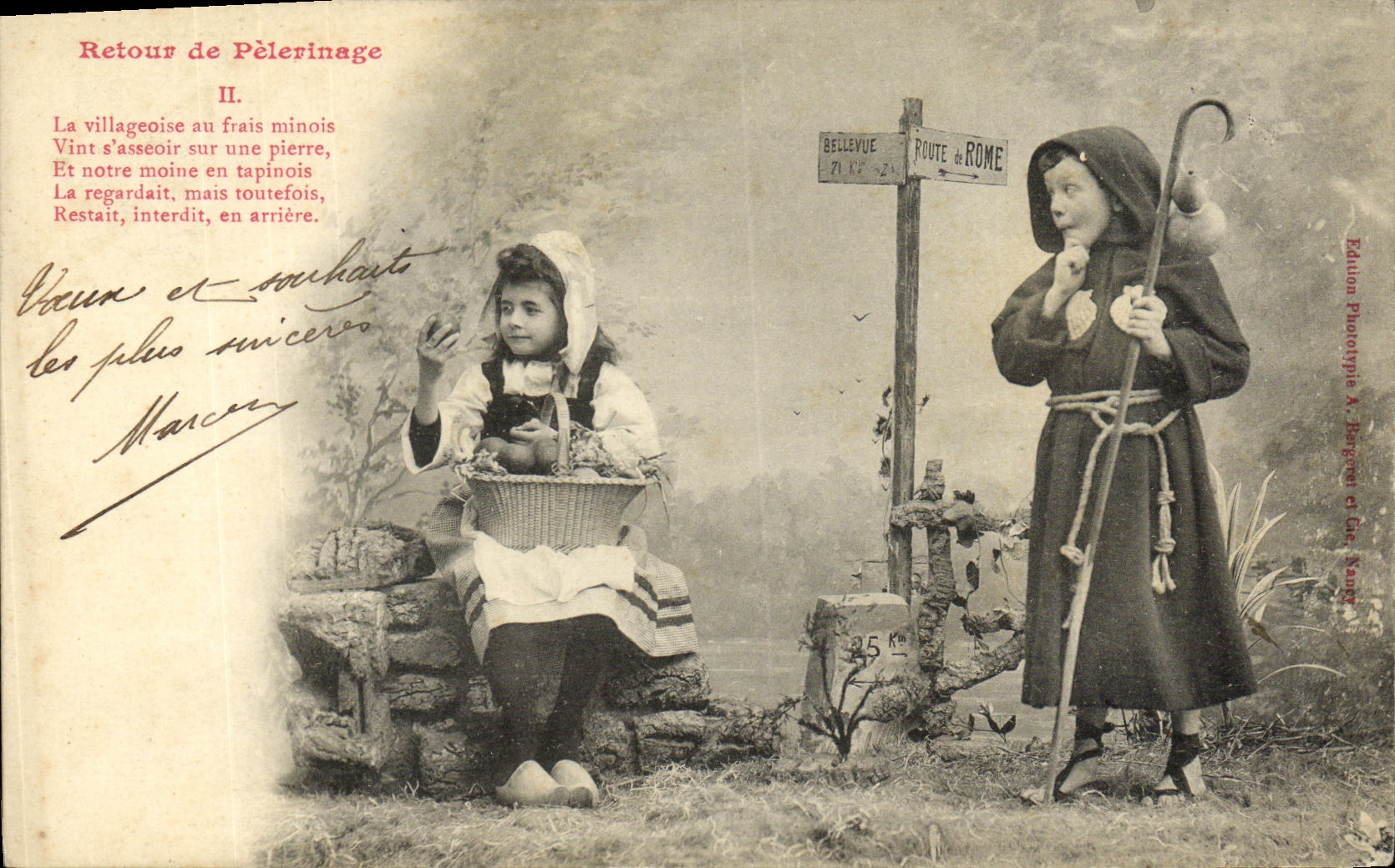 CPA Fantaisie Enfant Retour de pelerinage Moine