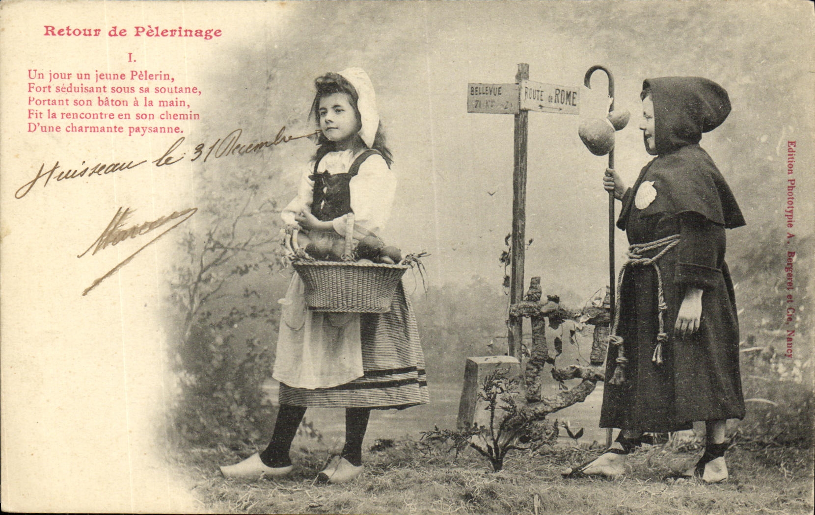 CPA Fantaisie Enfant Retour de pelerinage Moine