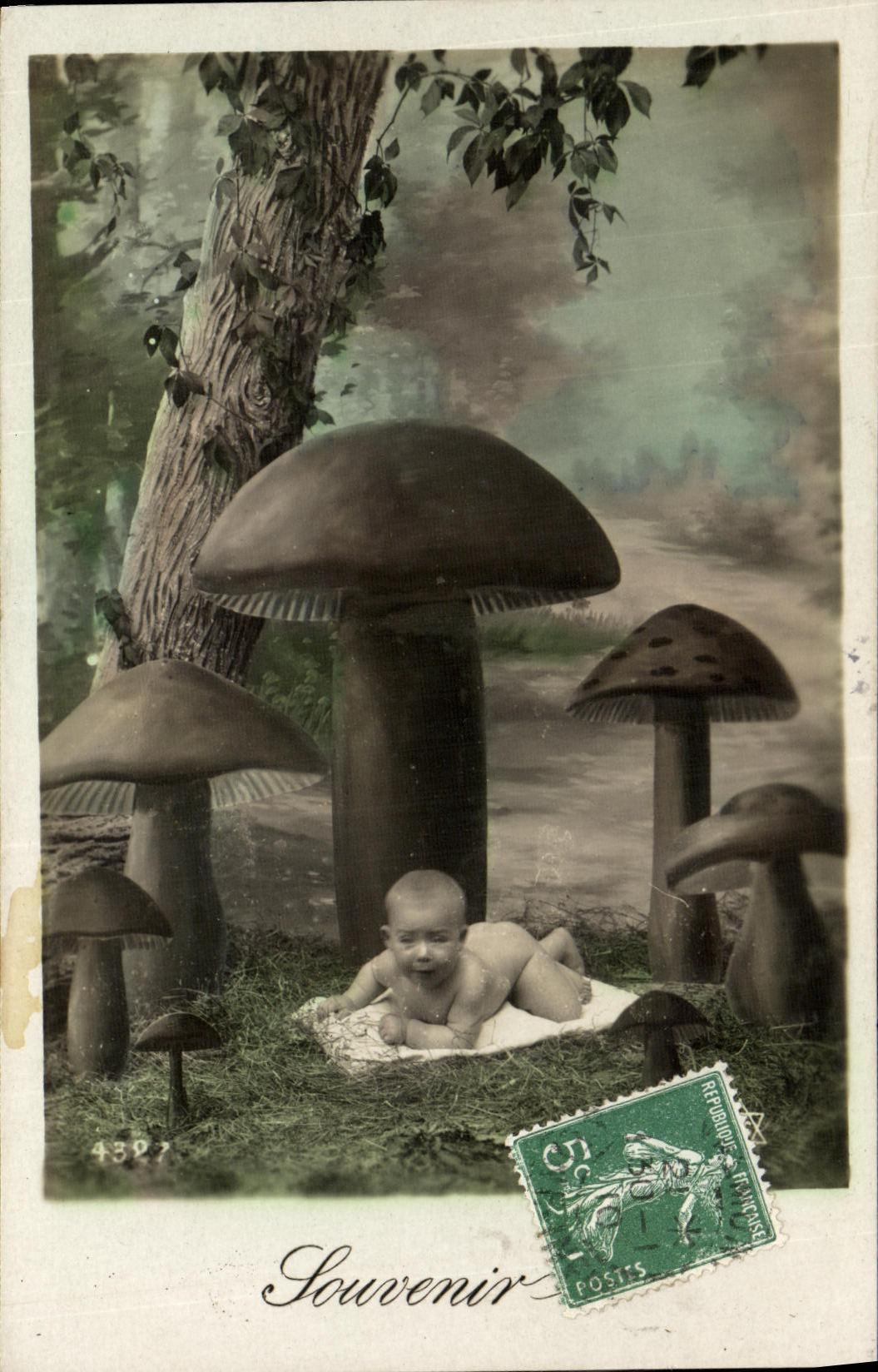 VINTAGE POSTCARD Fantasy Child Chamoignon Baby