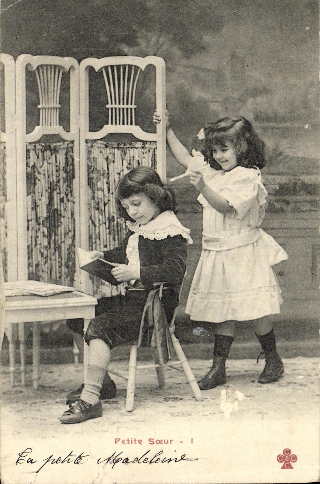 CPA Fantaisie Enfants Petite soeur