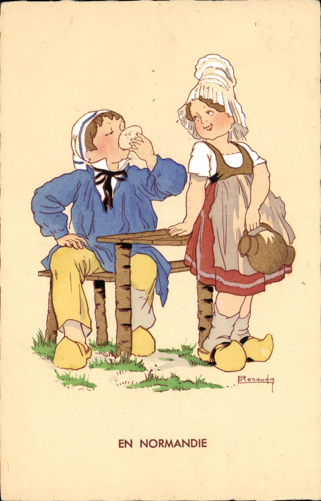 CPA Fantaisie Enfants En Normandie Folklore