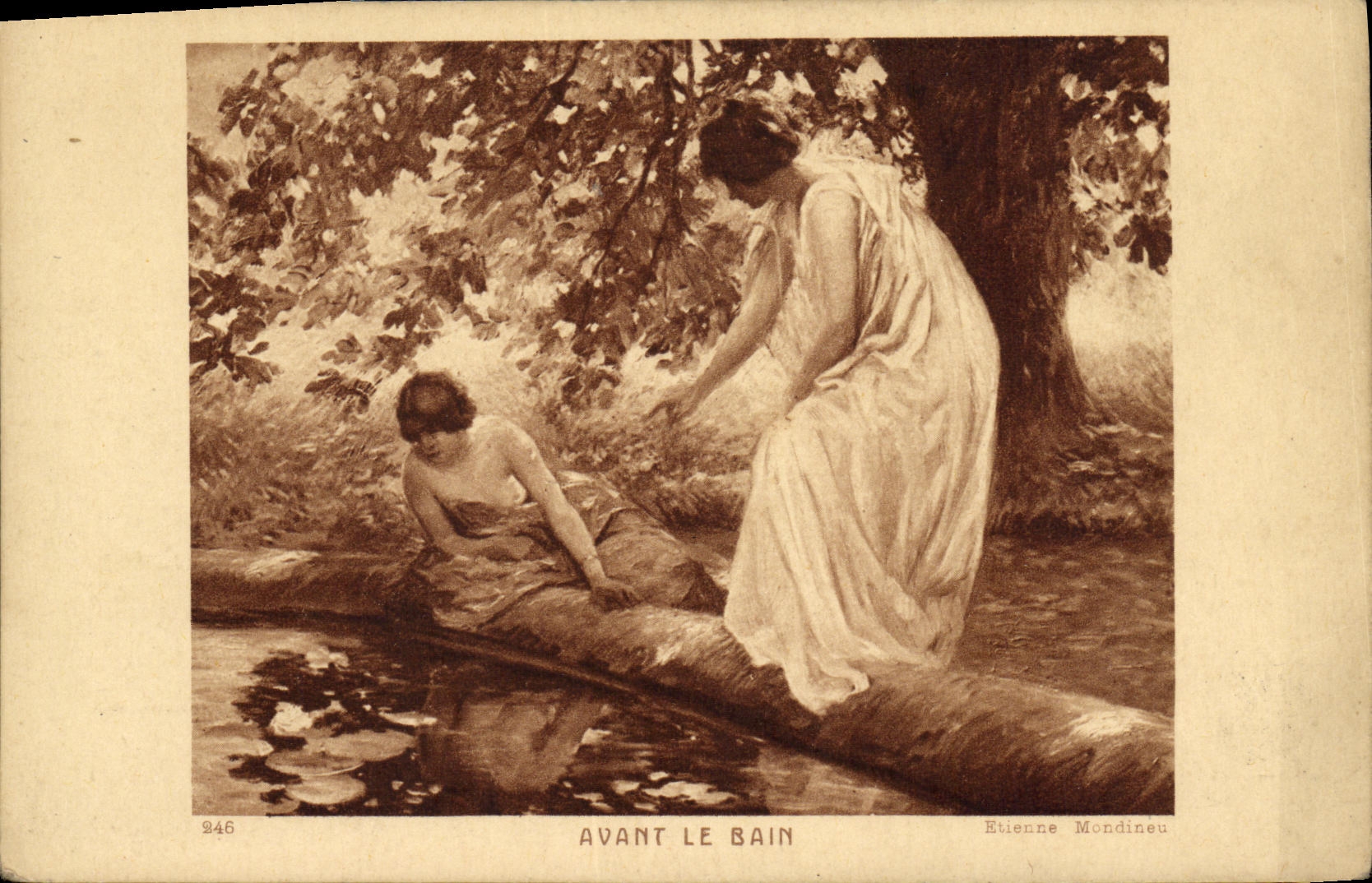 CPA Fantaisie Femmes Avant le bain