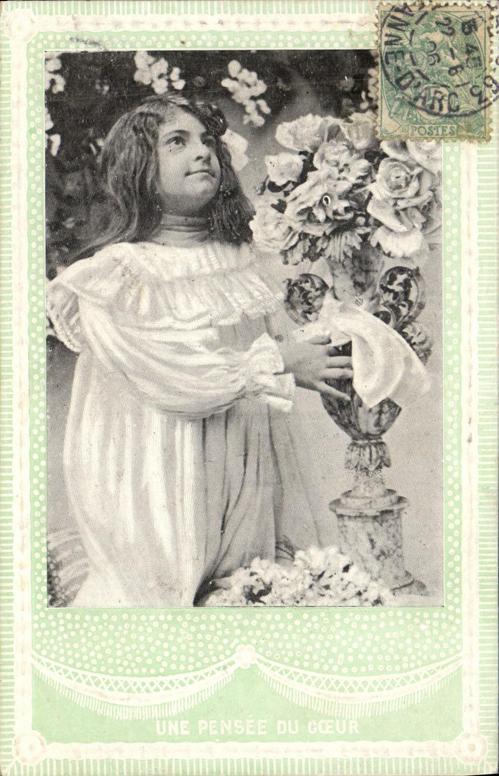 VINTAGE POSTCARD Fantasy Child a thought of the heart