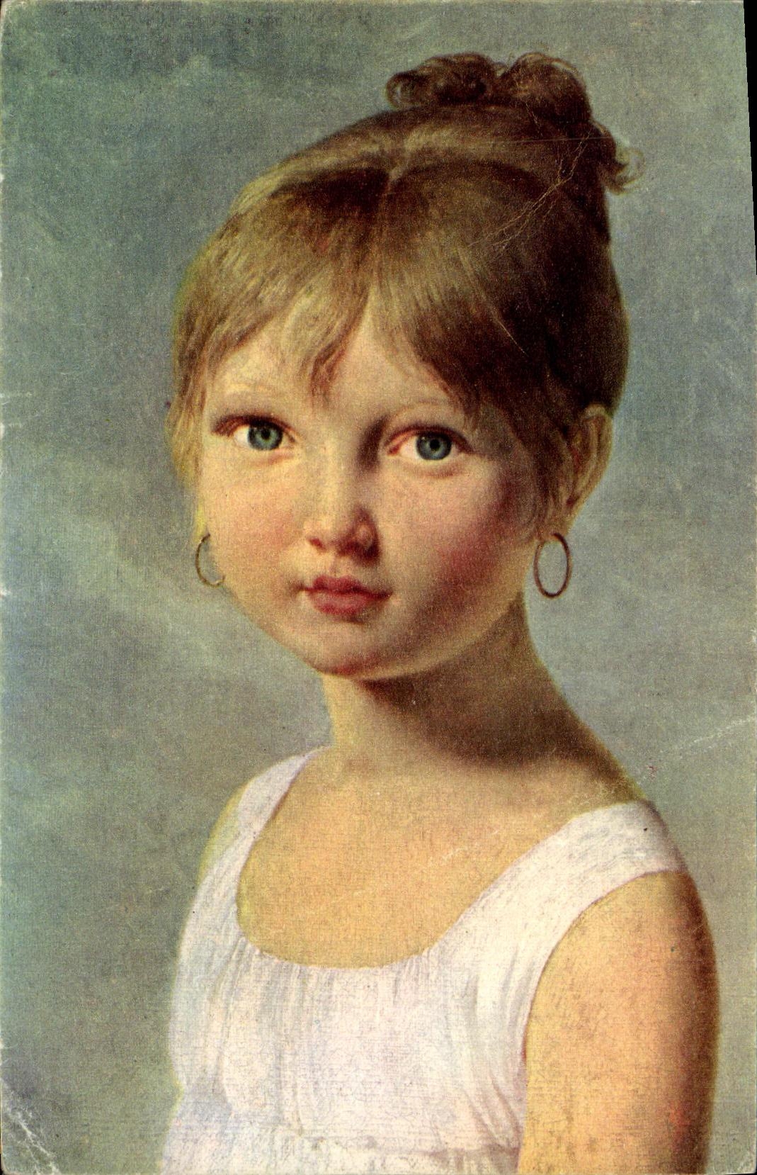CPSM Fantasy Child Guerin Portrait of young girl Museum of Boulogne on Sea