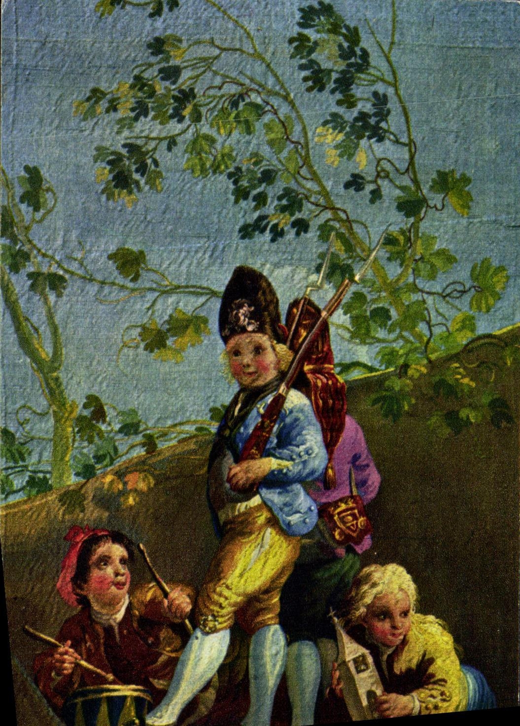 CPSM Fantaisie Enfant Goya Enfants jouant aux soldats Militaria